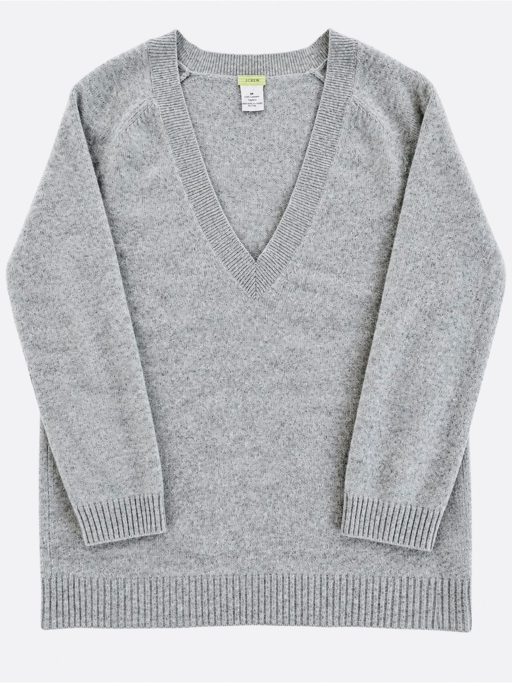 J. Crew Gray V-Neck Cashmere Sweater size XS